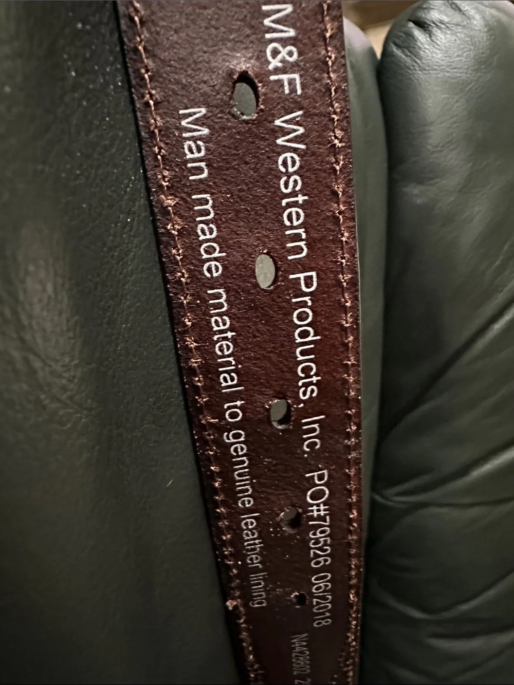 Nocona Belt Co Western Tooled Brown Leather Belt with Silver Rodeo Buckle NEW